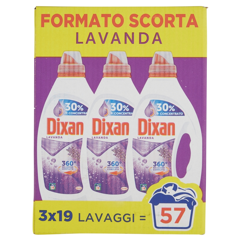DIXAN Liquido Lavanda 360° Tripack 57 Lav. (3x19)